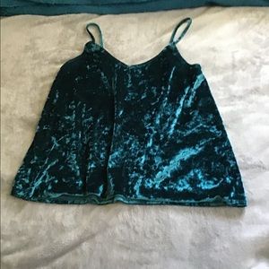 Blue velvet top